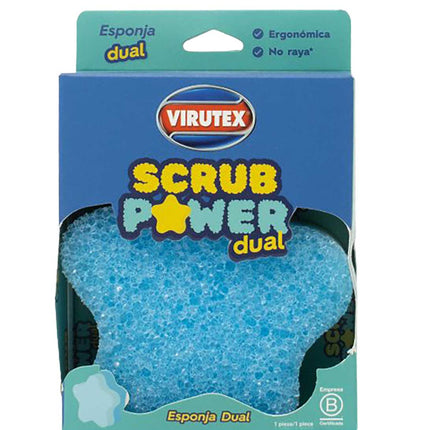 Virutex Esponja dual Scrub Power - Colores Aleatorios 1 unid | Apishop.cl