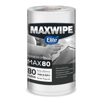Elite Maxwipe Paños de Limpieza MAX80 Blanco 80 unid | Apishop.cl