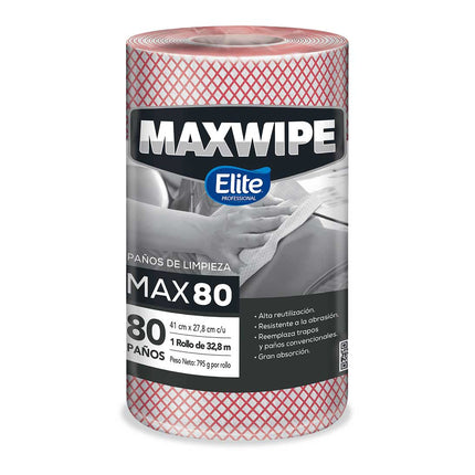 Elite Maxwipe Paños de Limpieza MAX80 Rojo 80 unid | Apishop.cl