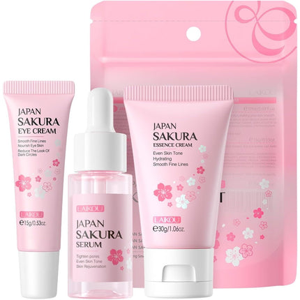 Set Cuidado Facial LAIKOU Japan Sakura Serum Crema Ojos