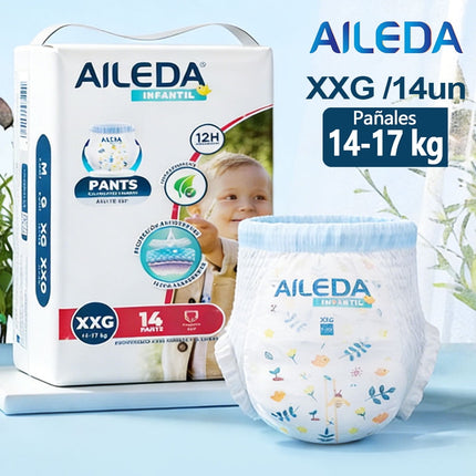 Pañales Pants Aileda Infantil Aileda - Tamaño XXG (14-17 Kg) 14 Unidades Paquete Portátil Sin Género Específico