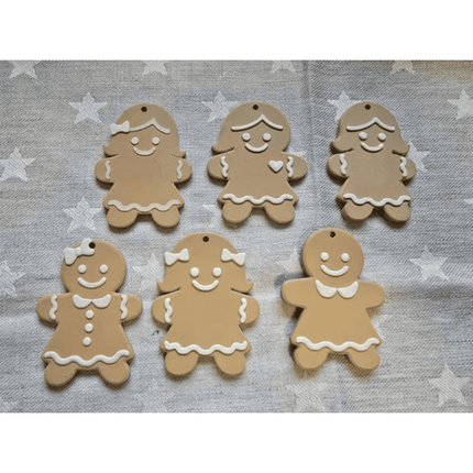 Figura decorativa Adornos para Árbol de Navidad galletas de jengibre - Pack 6