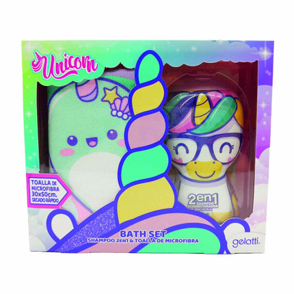 Shampoo 2 en 1  + Toalla  de Microfibra Unicornio