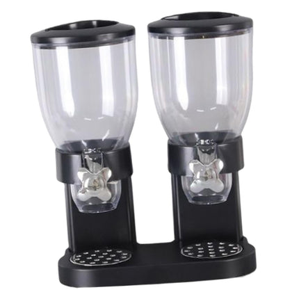 Dispensador Doble De Cereales Dispensador Doble De Alimentos Para El Hogar Despensa Cereal Negro