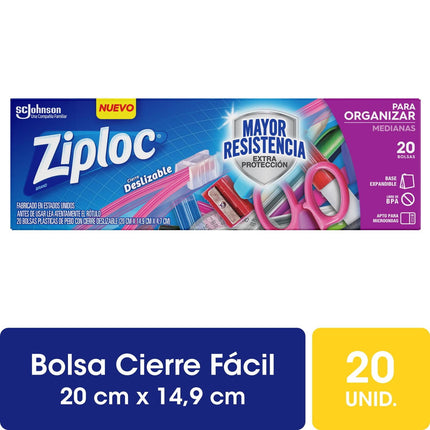 Bolsas Herméticas Slider  para Organizar Medianas 18x20 cm, 20 Un