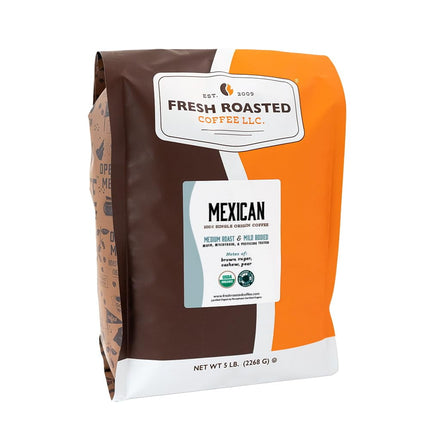 Café recién tostado, orgánico, mexicano, tostado medio, 2,27 kg