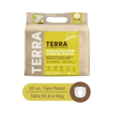 Pañales Biodegradables Talla M 20 Un