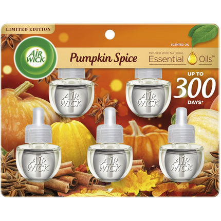 Recambio de aceite perfumado Air Wick Plug in Pumpkin Spice, paquete de 5