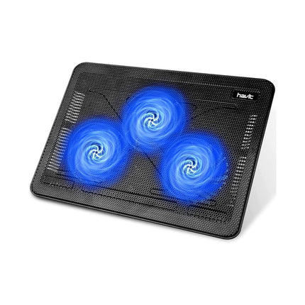 Almohadilla de refrigeración para portátil HV-F2056 de 15,6 a 17 pulgadas con 3 ventiladores USB