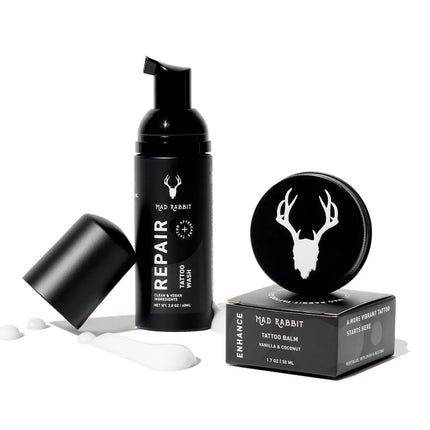 Kit de cuidado posterior para tatuajes Mad Rabbit Balm de 50 ml y jabón en espuma de 60 ml