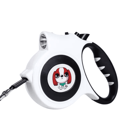 Correa Mascota Perro Retráctil Automática 5 M Linterna Led Blanco