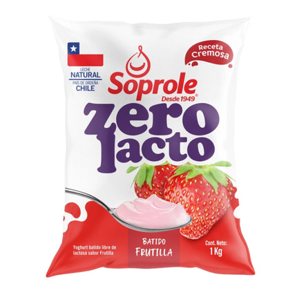 Yoghurt Sin Lactosa Sabor Frutilla Bolsa, 1 kg | Apishop