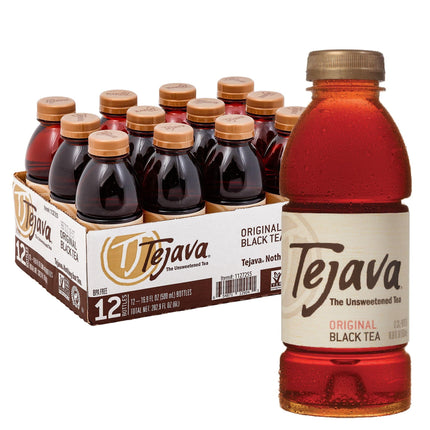Té helado Tejava Original negro sin azúcar, 500 ml x 12