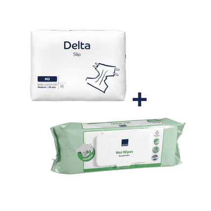 Pañal Adulto Abena Delta Slip M2  24 pañales + Toallitas Húmedas