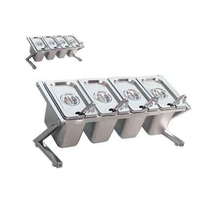 Servidor De Condimentos Refrigerados Con Cuchara, Bandeja Para Servir Refrigerada Con Hielo, Tienda, Restaurante, 47,5x18cm