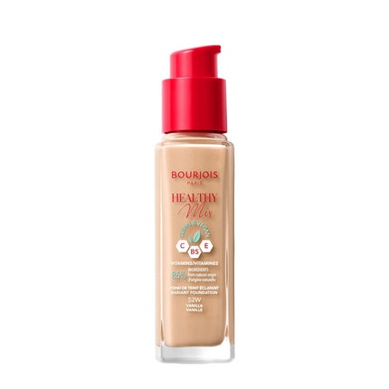 Base Bourjois Healthy Mix, limpia y vegana, 30 ml, 52 W, vainilla