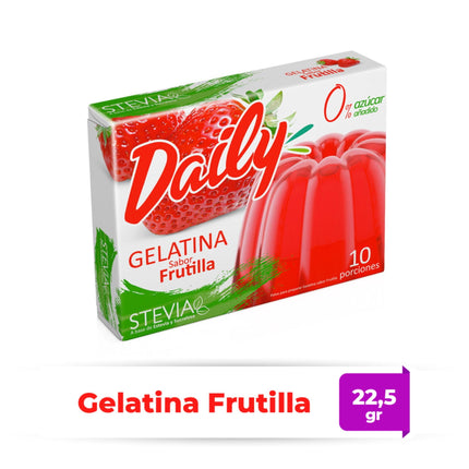 Gelatina Diet Sabor Frutilla Caja, 22.5 g - Daily | Apishop