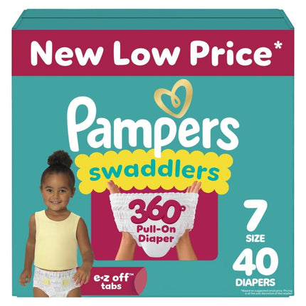 Pañales tipo pantalón Pampers Swaddlers 360 Talla 7, Paquete con 40 unidades