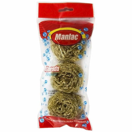 Esponja dorada x3 Manlac Bolsa, 3 Un