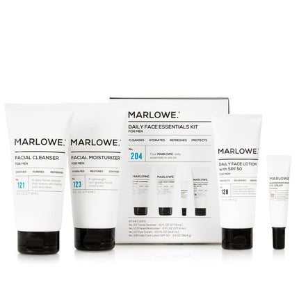 Set de cuidado de la piel MARLOWE. Kit facial diario esencial para hombre