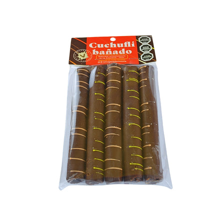 Cuchuflí artesanal bañado en chocolate