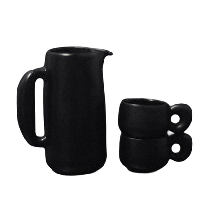 Juego De Té De Casa De Muñecas En Miniatura Para Casa De Muñecas A Escala 1:12 Accesorio De Juguete Creativo Negro