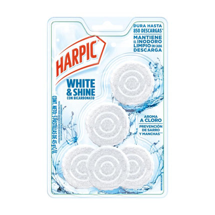 Pastilla para estanque blancas para inodoro 5un, 5 Un