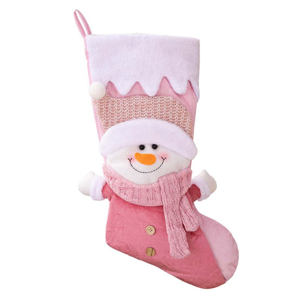 Medias Navideñas Rosas, Vacaciones Clásicas, Decoración Nórdica De Año Nuevo, Bolsa De Regalo Para Dulces, Muñeco De Nieve
