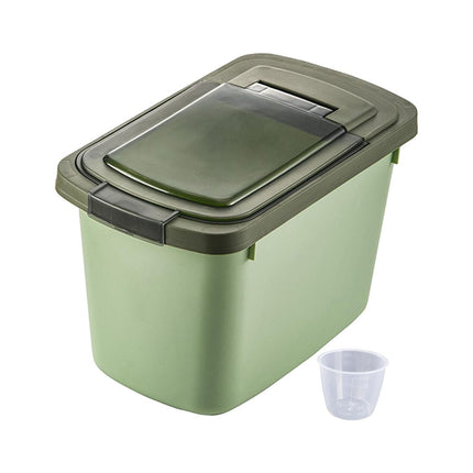 Contenedor De Almacenamiento De Arroz De Grano, Dispensador De Cereales, Cubo Hermético, Caja De Almacenamiento De Alimentos Para Mascotas, Verde