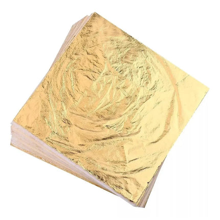 100 Hojas Laminas Pan De Oro 14*14cm Para Decoración