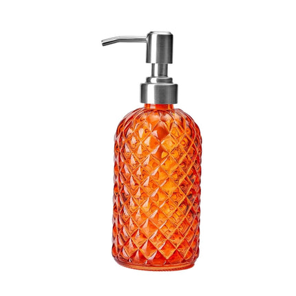 Dispensador De Jabón De Vidrio Con Bomba De Acero Inoxidable 304 Para Lavandería, Hotel, Cocina, Naranja