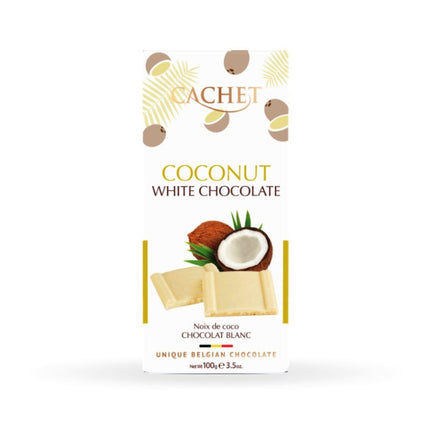 Barra Chocolate Blanco con Coco, 100 g - Cachet | Apishop