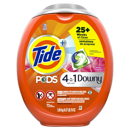 Detergente para ropa Tide PODS 4 en 1 con Downy 73 unidades