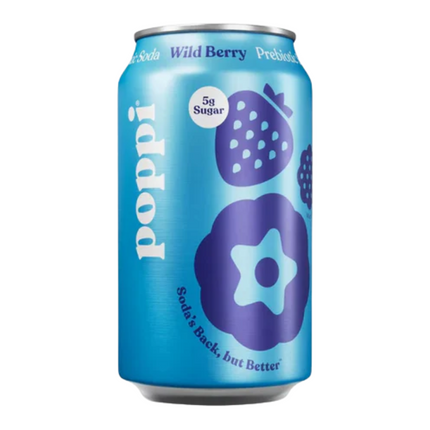 Bebida Prebiotic Wild Berry Lata Poppi 355 ml | Apishop.cl