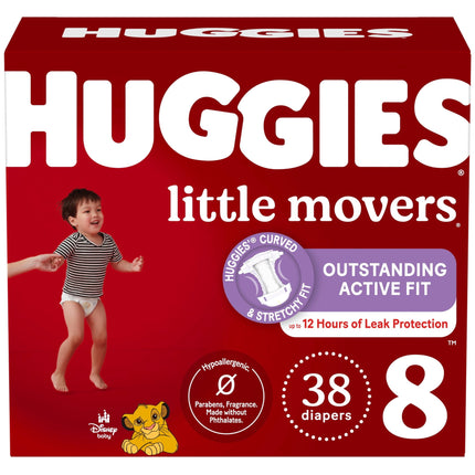 Pañales Huggies Little Movers talla 8 (21+ kg) 38 unidades