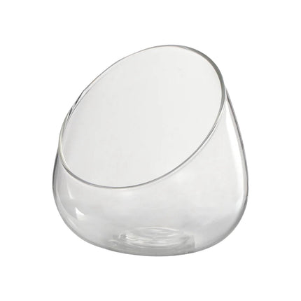 Jarrón De Cristal Transparente Con Corte Inclinado, Mini Cuenco Para Dulces, Tarro Para Decoración Del Hogar De Mesa