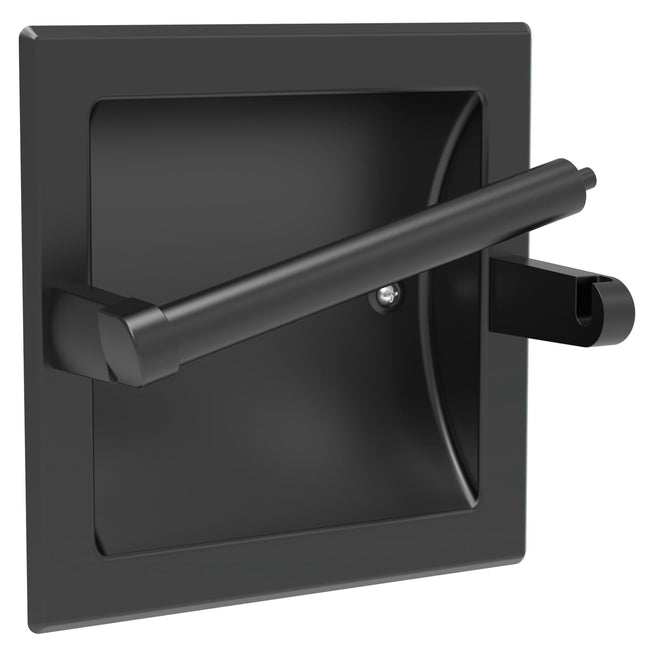 Portarrollos de papel higiénico WZKALY de acero inoxidable negro mate 16x16 cm