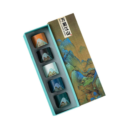 Taza De Té De Cerámica De 5 Piezas, Taza De Kung Fu Para El Hogar, Ceremonia Del Té, Fiesta, Cafetería, 60ml