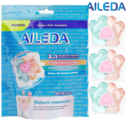 Detergente En Capsulas Premium Aileda Para Viajes 8 Unidades sakura