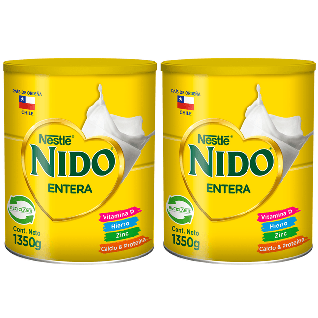 Leche En Polvo Nido® Entera Tarro 1350g Pack X2