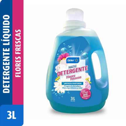 Detergente Líquido Flores Frescas Botella, 3 L