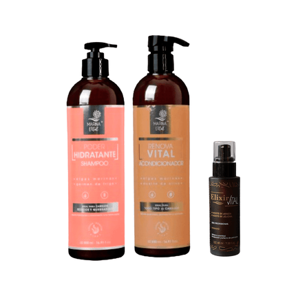 Shampoo Poder Hidratante , Acondicionador y Serum Elixir MARINA VITAL