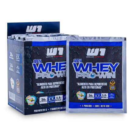 7 Sachets Proteína Whey Pro Win 33 grs. sabor Dulce de leche