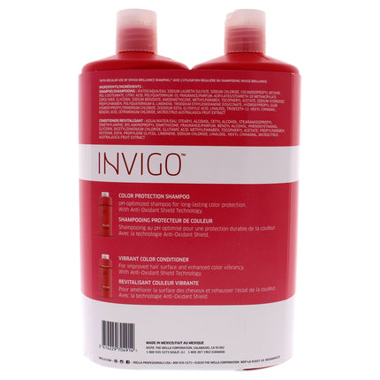 Shampoo Wella Invigo Brilliance 1000ml Cabello Grueso Teñido