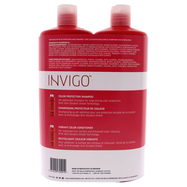 Shampoo Wella Invigo Brilliance 1000ml Cabello Grueso Teñido