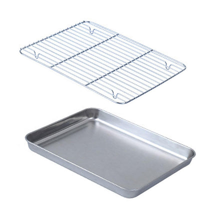 Bandeja Para Hornear Con Rejilla, Bandeja Para Galletas Duradera De Acero Inoxidable Para Restaurante, 28cm X 23,5 Cm