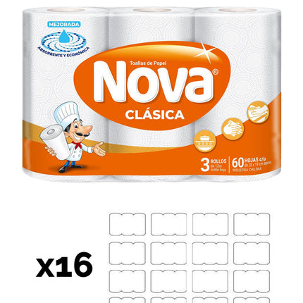 Nova Toalla de Papel 12 metros 2 MANGAS | Apishop.cl