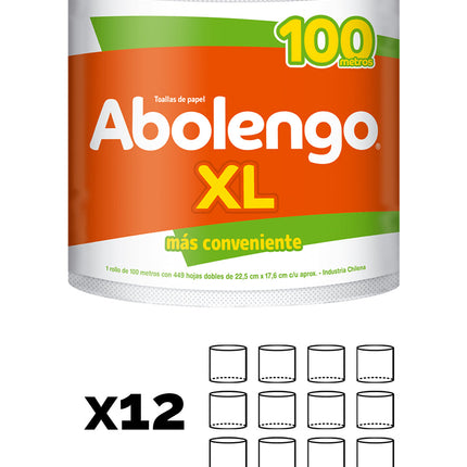 Abolengo Toalla de Papel XL 100m 2 MANGAS | Apishop.cl