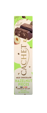 Barra Chocolate Leche Trozos Avellanas Cachet 50 g | Apishop