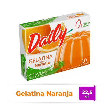 Gelatina Diet Sabor Naranja Caja, 22 g - Daily | Apishop
